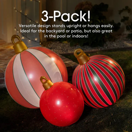 Inflatable Christmas Ornaments - Set of 3