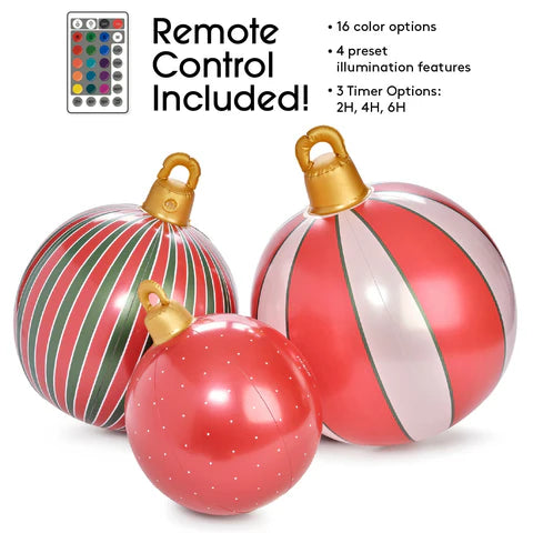 Inflatable Christmas Ornaments - Set of 3