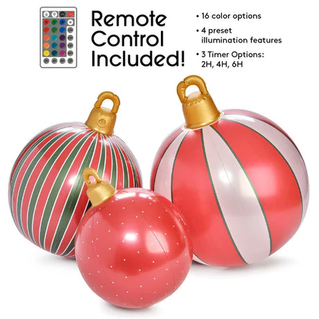 Inflatable Christmas Ornaments - Set of 3