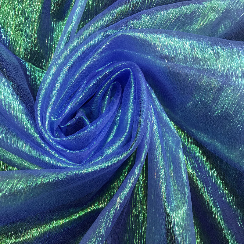 1 Yard Royal Blue Iridescent Organza Lightweight Sheer Shimmer Fabric for Crafts, Costumes & Special Occasions 45 Inch Wide