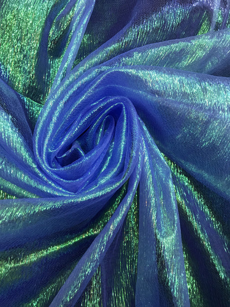 Royal Crush Barbie Organza Fabric - Royal Blue, Iridescent Shimmer, 45" Width (1 Yard)