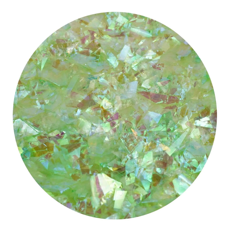 Iridescent Fractured Flakes - Green (3.5 oz Bag)