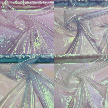 Iridescent Organza Polyester Fabric - Pink Iridescent, Sheer, Lightweight (1 Yard)