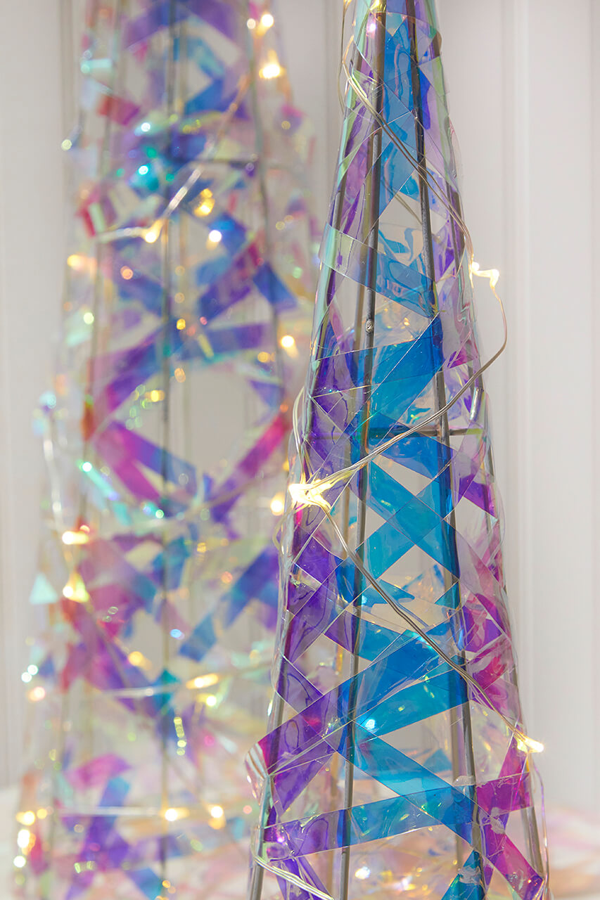 LED Iridescent Trees (Battery Operated) - Set of 2