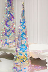 LED Iridescent Trees (Battery Operated) - Set of 2