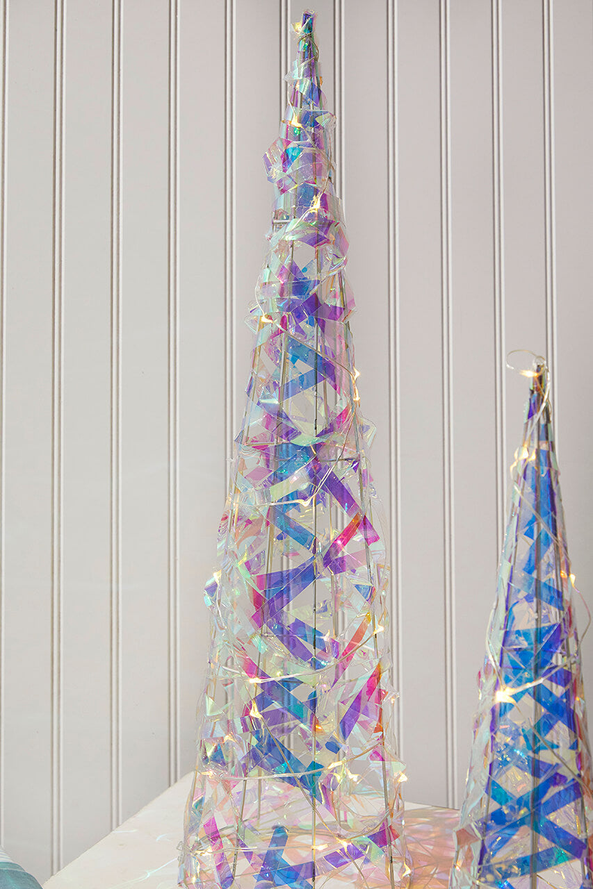 LED Iridescent Trees (Battery Operated) - Set of 2