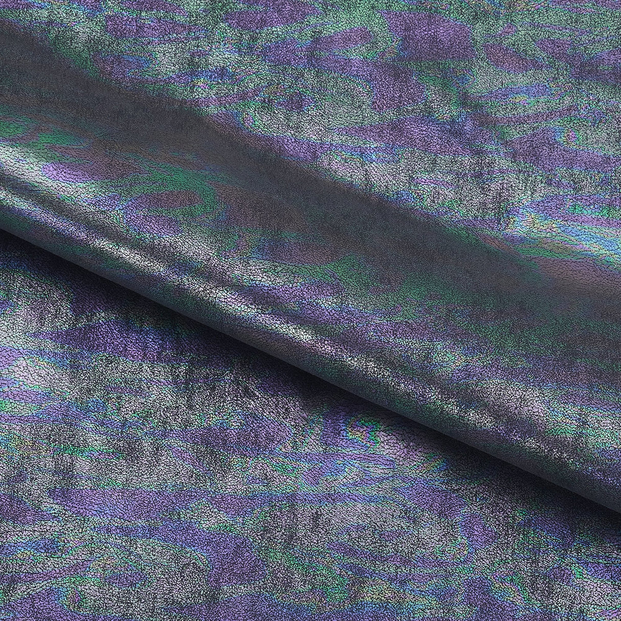 Foiled Spandex Iridescent Oil Slick Fabric