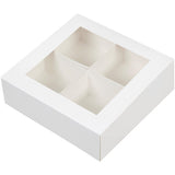 Wilton 4-Cavity White Window Bakery Boxes with Dividers, 3-Count