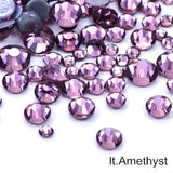 Small Bag Glue On Rhinestones Acrylic Fabric - It Amethyst, Flat Back, 2MM To 6MM Sizes (1 Bag)