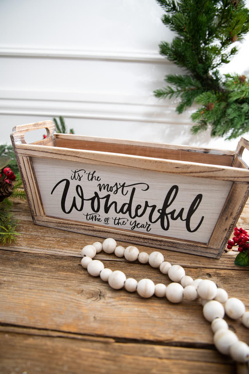 16 Inchi Planter - It’s The Most Wonderful Time Of The Year Festive Holiday Home Decor