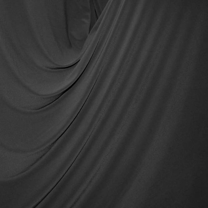 1 Yard Black ITY Knit Polyester Spandex Apparel Fabric 58 Inch Width