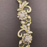 1 Yard Handmade Beaded & Corded Lace Trimming Embroidered on Polyester Organza 2 Inch Width