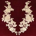 Beaded Corded Floral Lace Applique