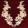 Beaded Corded Floral Lace Applique