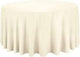 120 Inch Round White Premium Polyester Tablecloth for Wedding Banquet or Restaurant Use