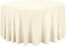 120 Inch Round White Premium Polyester Tablecloth for Wedding Banquet or Restaurant Use
