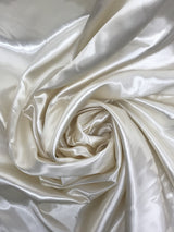 Ivory Medium Satin Polyester Fabric - Ivory, 58"-60" Wide