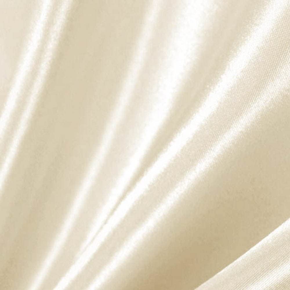 Ivory Stretch Charmeuse Fabric - Ivory, 60" Width