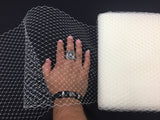 Birdcage Bridal Veil Netting Nylon Fabric - Ivory French Net Trim, 9" Width (1 Yard)