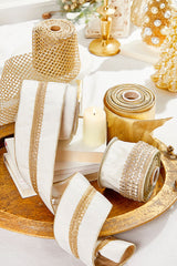 4" x 10 Yard Metallic Dupioni Ribbon Gold