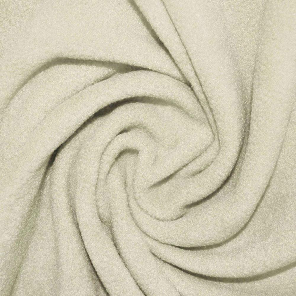 Ivory Anti Pill Solid Fleece Fabric,