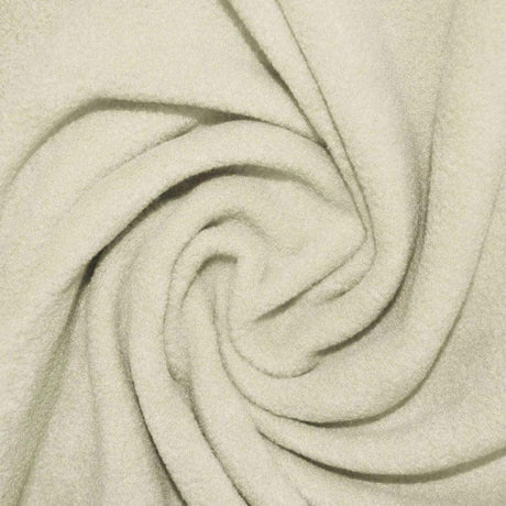 Ivory Anti Pill Solid Fleece Fabric,