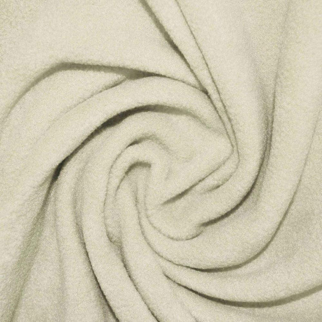 Ivory Anti Pill Solid Fleece Fabric,