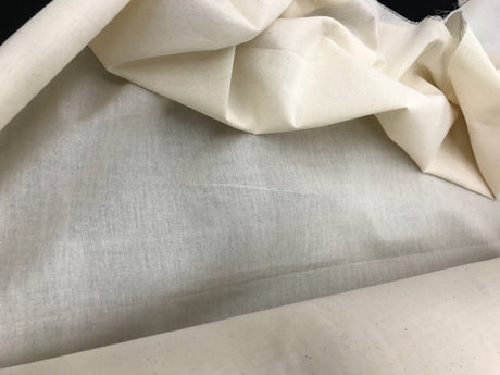 Ivory Muslin 100 Percent Cotton Fabric - Natural Unbleached, 45-48" Width (1 Yard)