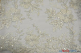 Edith Embroidery Fabric - Two Tone Floral Embroidery, Sheer Tulle, 52" Width, Multiple Colors (1 Yard)