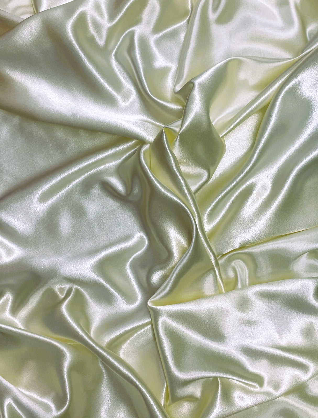 Crepe Satin Polyester Fabric - Ivory, Shiny One Side Matte The Other, 58" Width (1 Yard)
