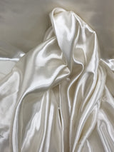 Ivory Medium Satin Polyester Fabric - Ivory, 58"-60" Wide