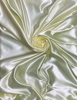 Crepe Satin Polyester Fabric - Ivory, Shiny One Side Matte The Other, 58" Width (1 Yard)