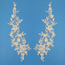Beaded Corded Floral Lace Applique