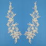 Beaded Corded Floral Lace Applique