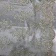 Ivory Sequin Embroidered Mesh Fabric - Ivory Lace, 54" Width
