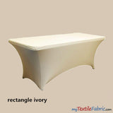 8Ft Spandex Tablecloths Polyester Fabric - Fits Standard 8Ft Table, White, Ivory, Black, 8Ft Tablecloth (By Piece)