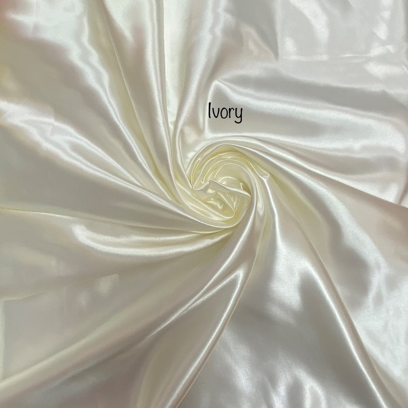Ivory Bridal Satin Fabric - Ivory, 58"-60" Width (1 Yard)