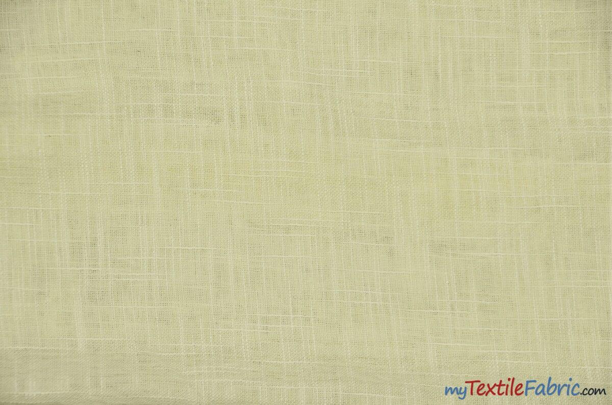 Faux Sheer Linen Polyester Fabric - Semi Sheer, Textured, 108" Wide, Multiple Colors (1 Yard)