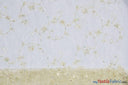 Dahlia Organza Embroidery Polyester Fabric - Embroidered Floral Sheer With Sequins Embellishment, 54" Width (1 Yard)