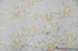 Ribbon Taffeta Polyester Fabric - Embroidered Ribbon Cord, Multiple Colors, 54" Width (1 Yard)