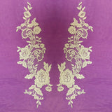 Beaded Corded Floral Lace Applique