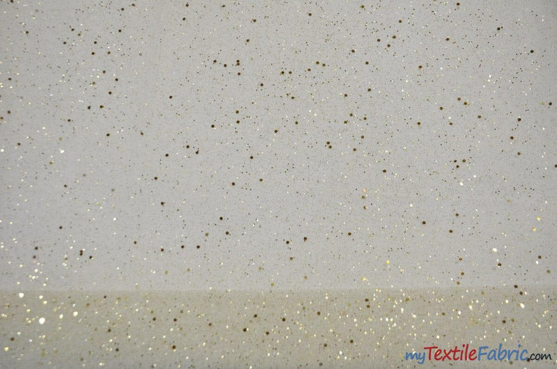 Tulle Glitter With Sequins Polyester Fabric - Glitter Embellished Sheer Tulle, Multiple Colors, 58/60" Width (1 Yard)