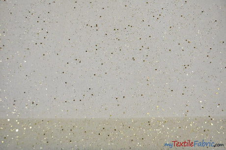 Tulle Glitter With Sequins Polyester Fabric - Glitter Embellished Sheer Tulle, Multiple Colors, 58/60" Width (1 Yard)