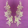 Beaded Corded Floral Lace Applique 20" x 5.5"