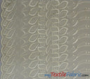 Polyester Cotton Eyelet Embroidery Fabric - One Side Scallop, 45" Wide, Multiple Colors (1 Yard)