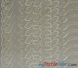 Polyester Cotton Eyelet Embroidery Fabric - One Side Scallop, 45" Wide, Multiple Colors (1 Yard)