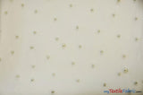 Very Soft Tulle With Pearls Polyester Fabric - Sheer Beaded Tulle, 52" Width (1 Yard)