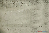 New York Dazzle Polyester Sequins Fabric - 6Mm Sequins, Semi Solid Mesh Sheer Background, 52" Width, Multiple Colors (1 Yard)