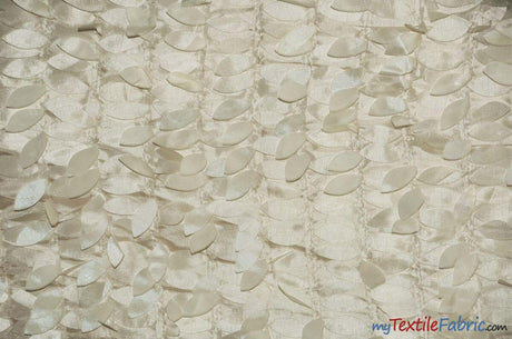 Leaf Taffeta Polyester Fabric - Leaf Applique, Solid, 57" Width (1 Yard)