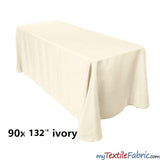 90" X 132" Polyester Fabric - Seamless Tablecloth, 6Ft Table Drape, 180 Gsm (By Piece)